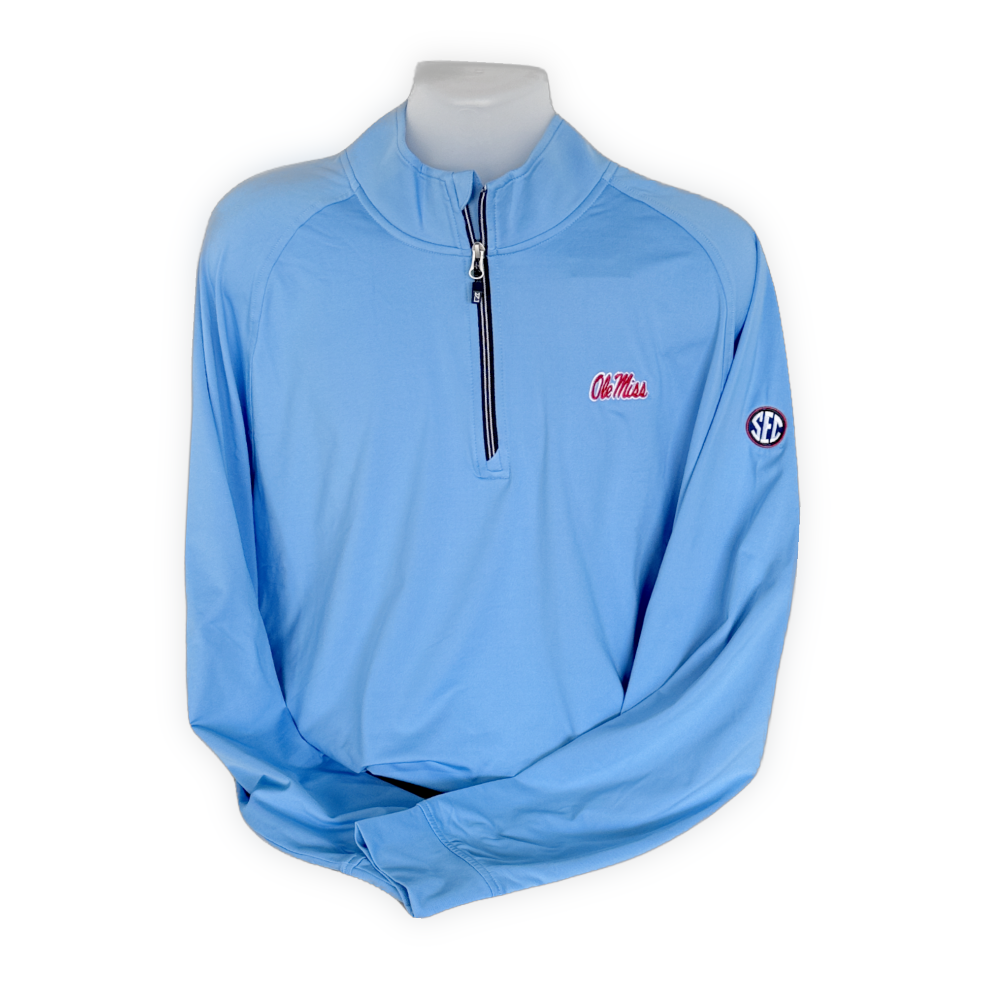 Ole Miss Knit Stretch Quarter Zip Pullover Oxford T-shirt Company
