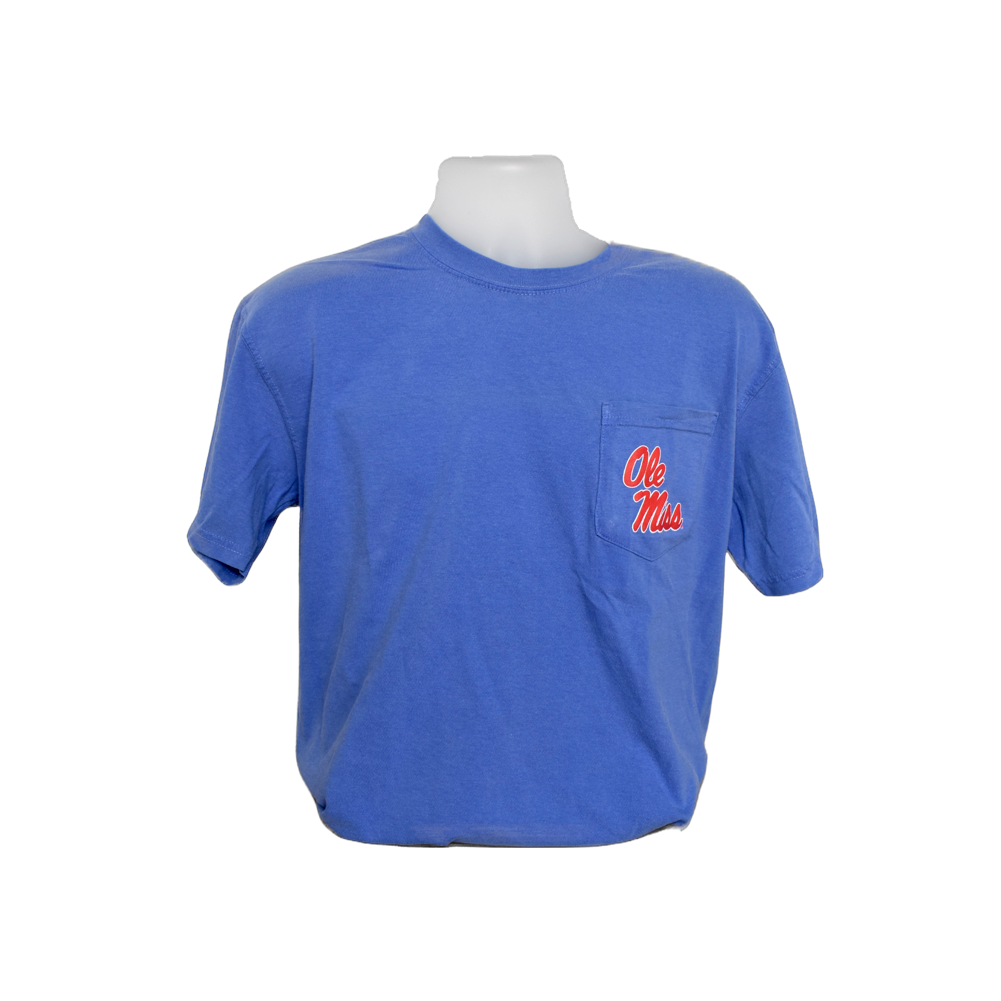 Ole Miss Frat Dobby Solid Short Sleeve Shirt Blue / XLarge